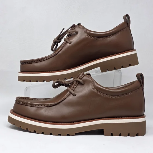 Coach Men's Banks Leather Lace-Up Boots Dark Saddle Brown US Size 7.5 D NEW